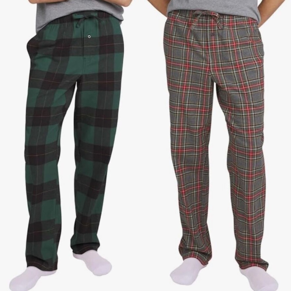 Two pairs of Men’s Eddie Bauer Plaid Flannel Lounge Pajama Pants